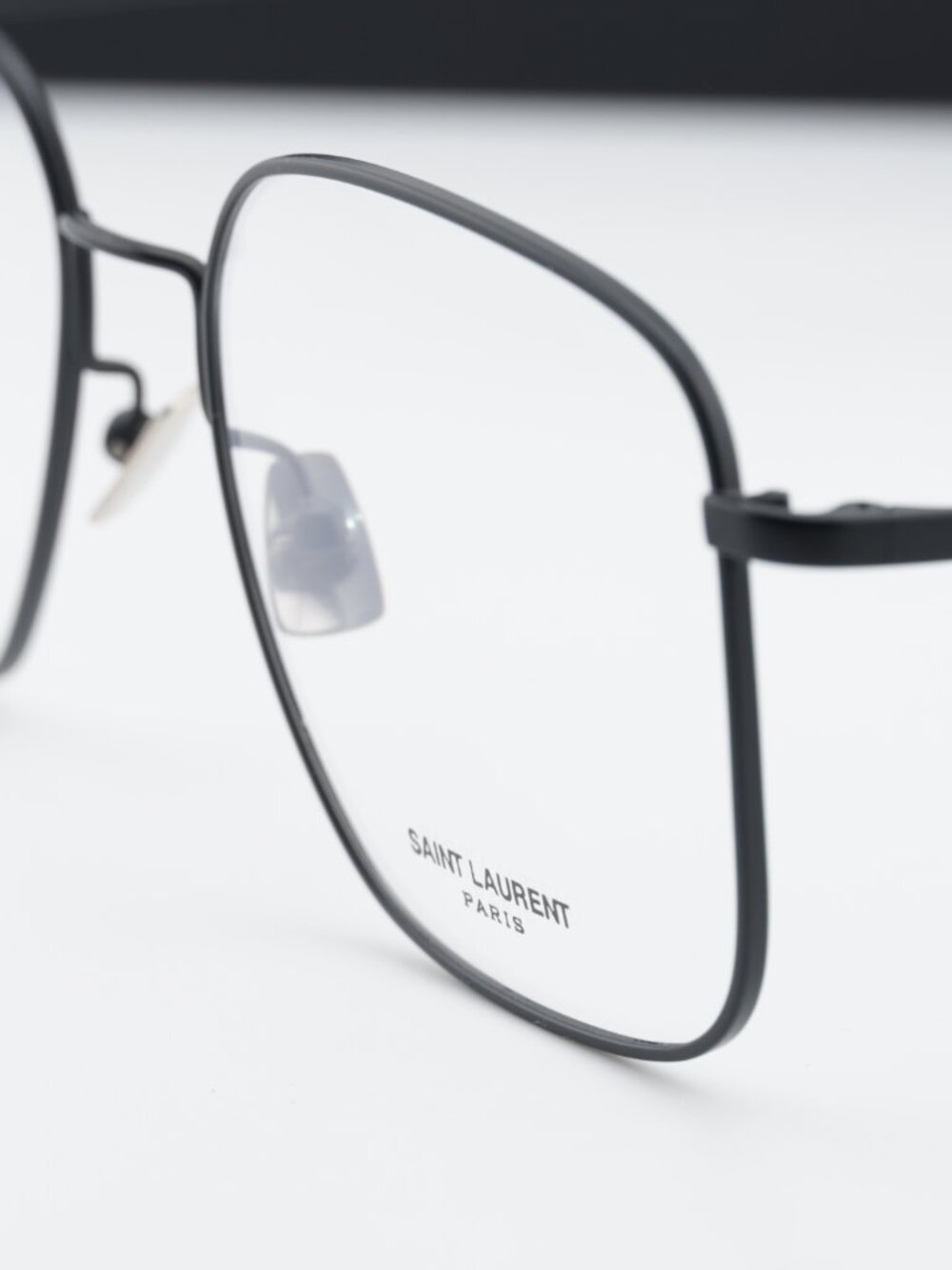 Saint Laurent SL491 004 Square Eyeglasses – Matte Black 55mm - Picture 8 of 9
